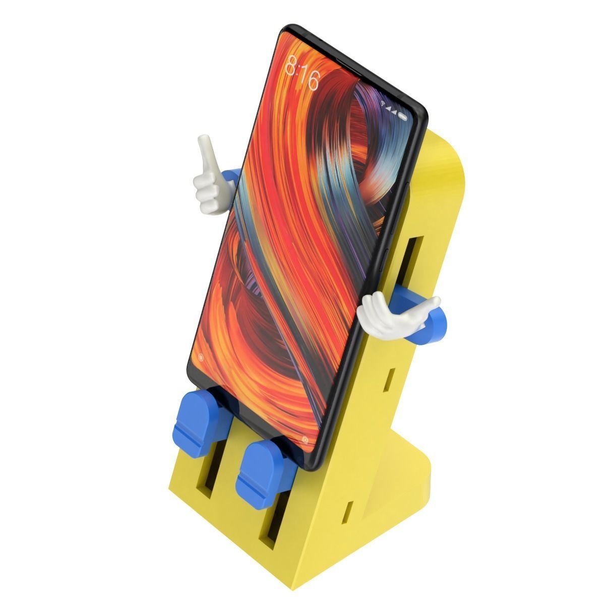 Printable Cartoonish Mobile Holder With Moving Parts  3D print model_3