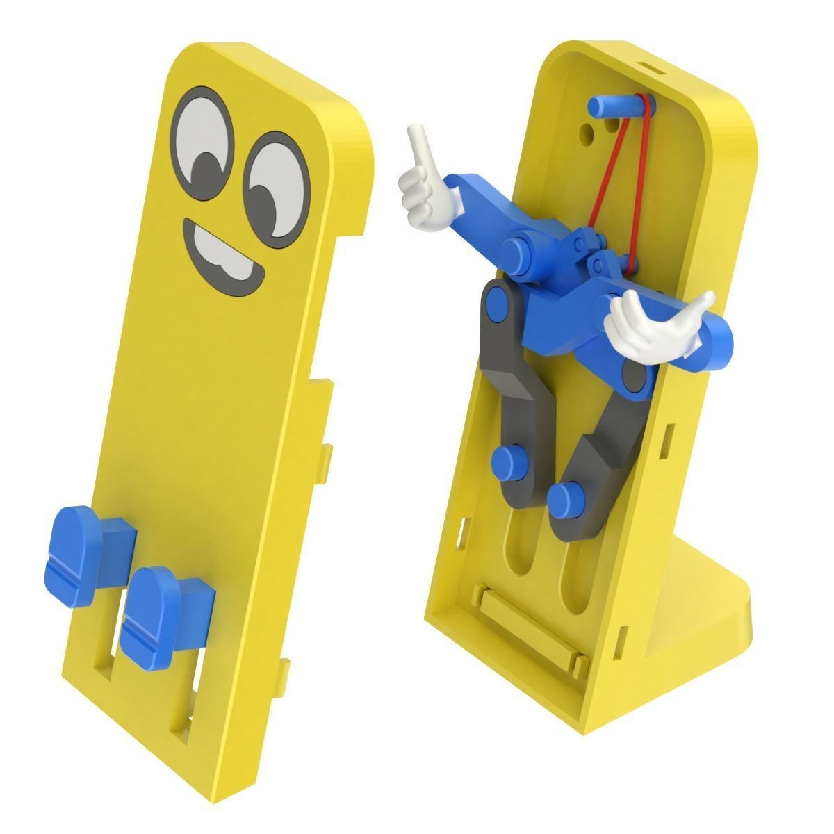 Printable Cartoonish Mobile Holder With Moving Parts  3D print model_4