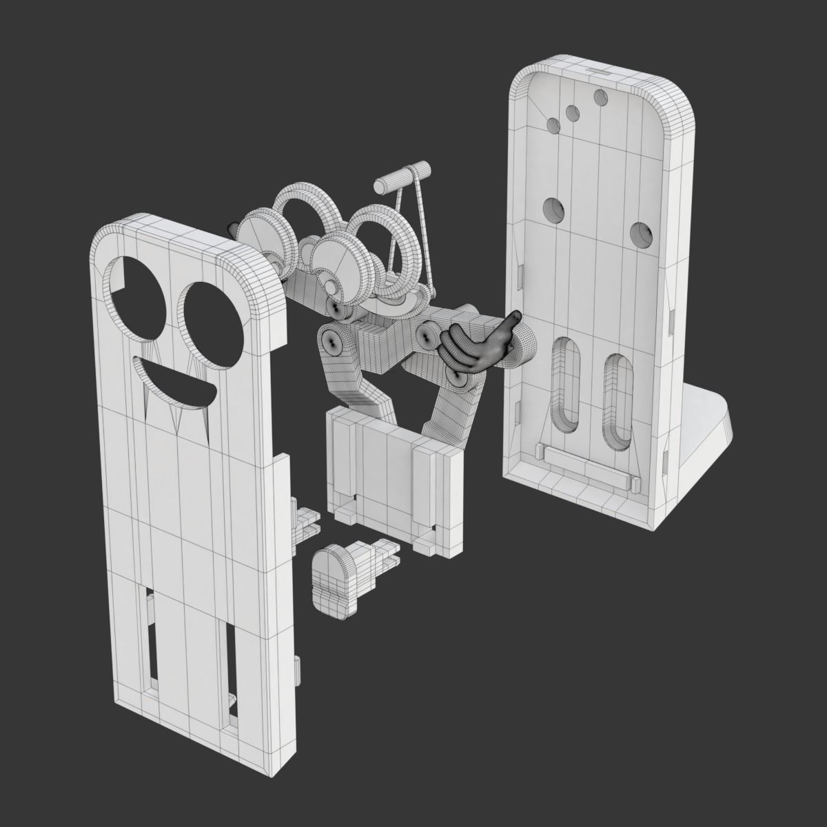 Printable Cartoonish Mobile Holder With Moving Parts  3D print model_18