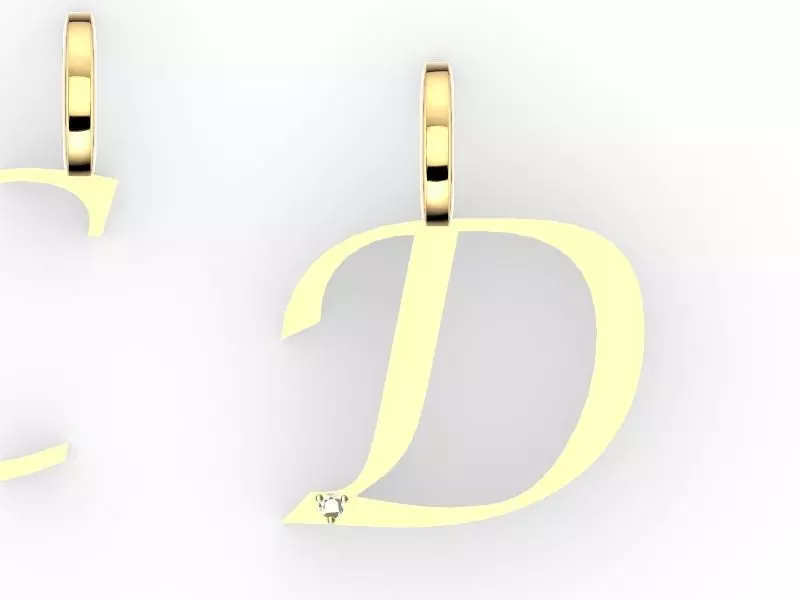 d alphabet pendant stl verified 3D print model_0