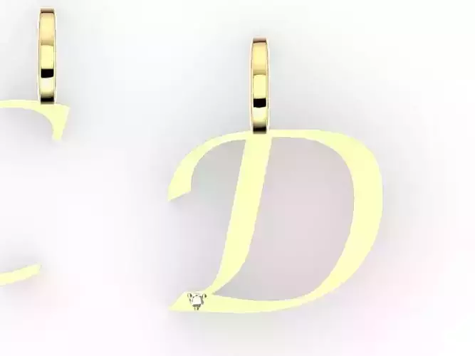 d alphabet pendant stl verified