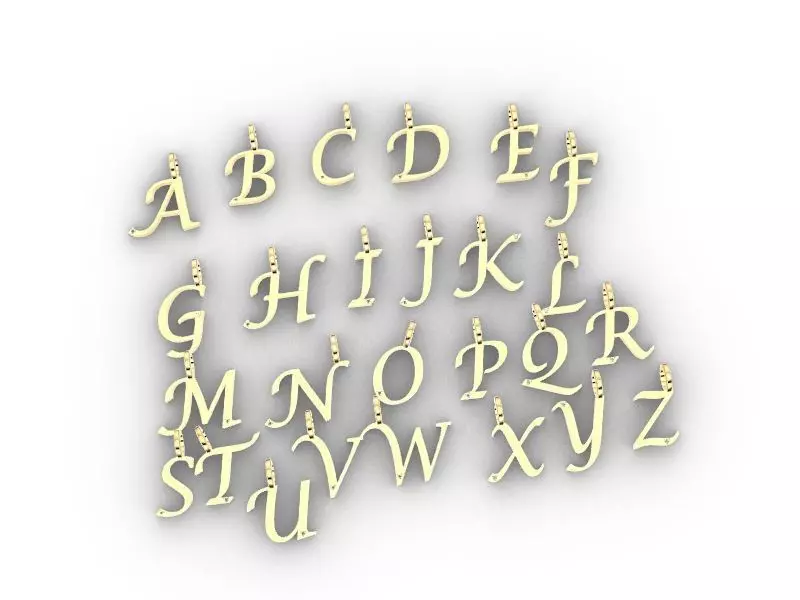 f alphabet pendant stl verified 3D print model_0