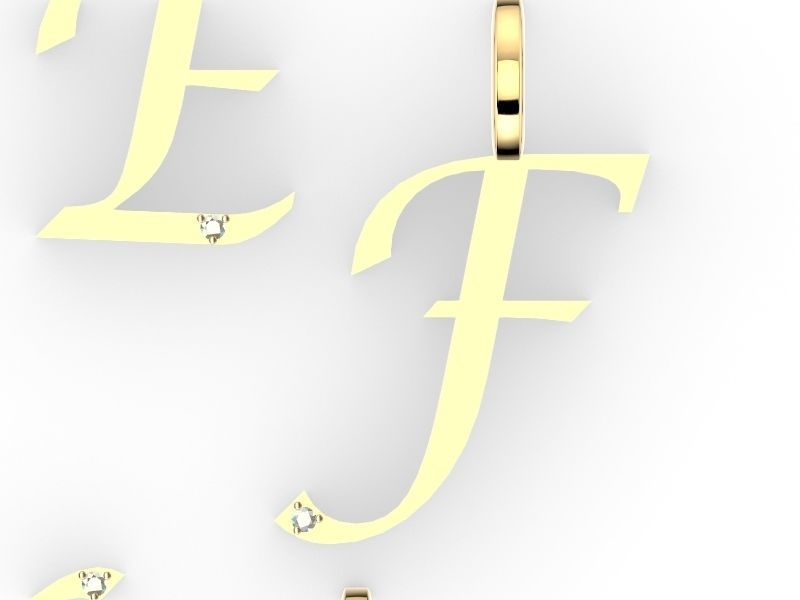 f alphabet pendant stl verified 3D print model_3