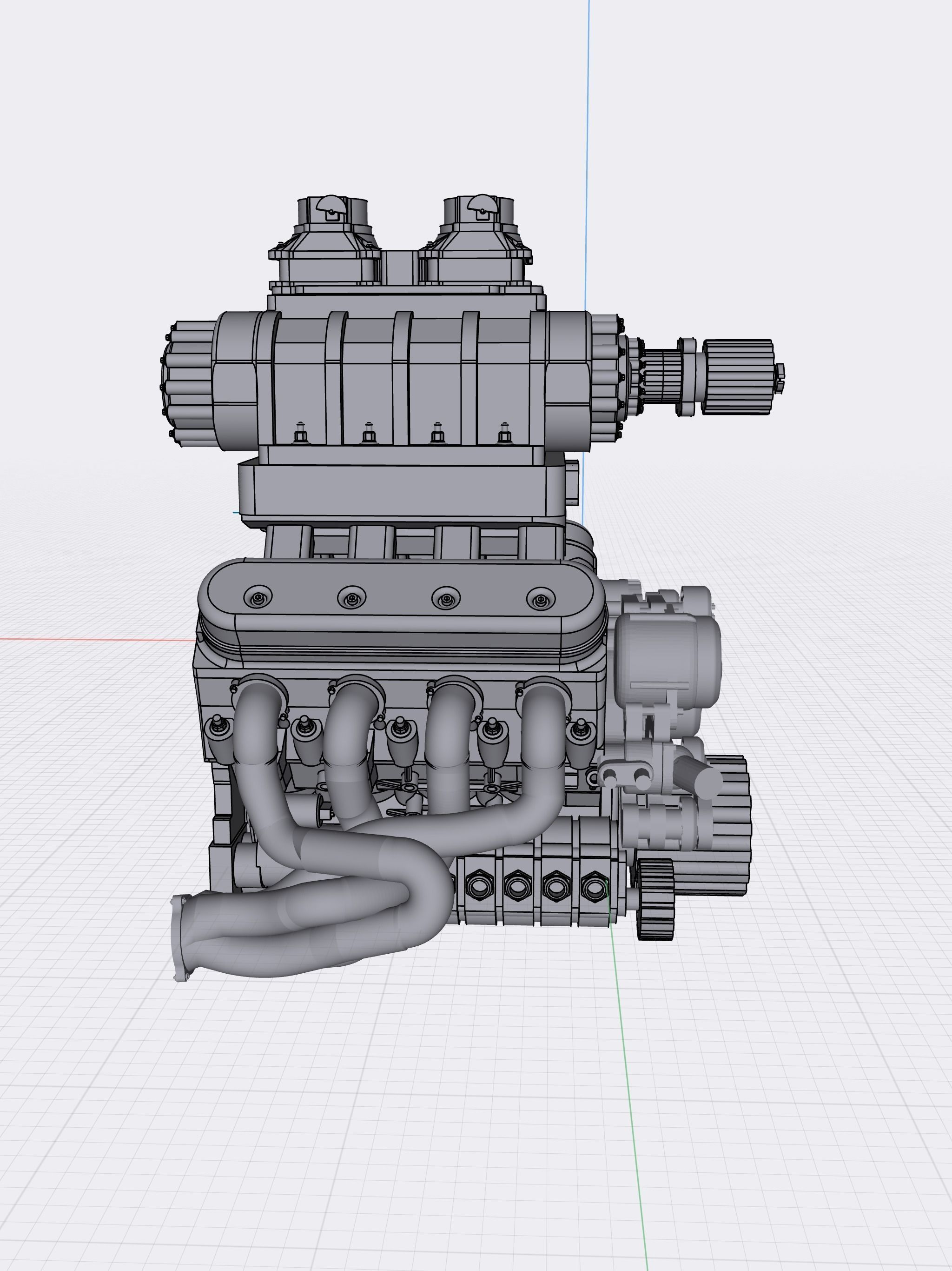 Roots Blown LSX with accessories 8 71 blower 3D print model_1