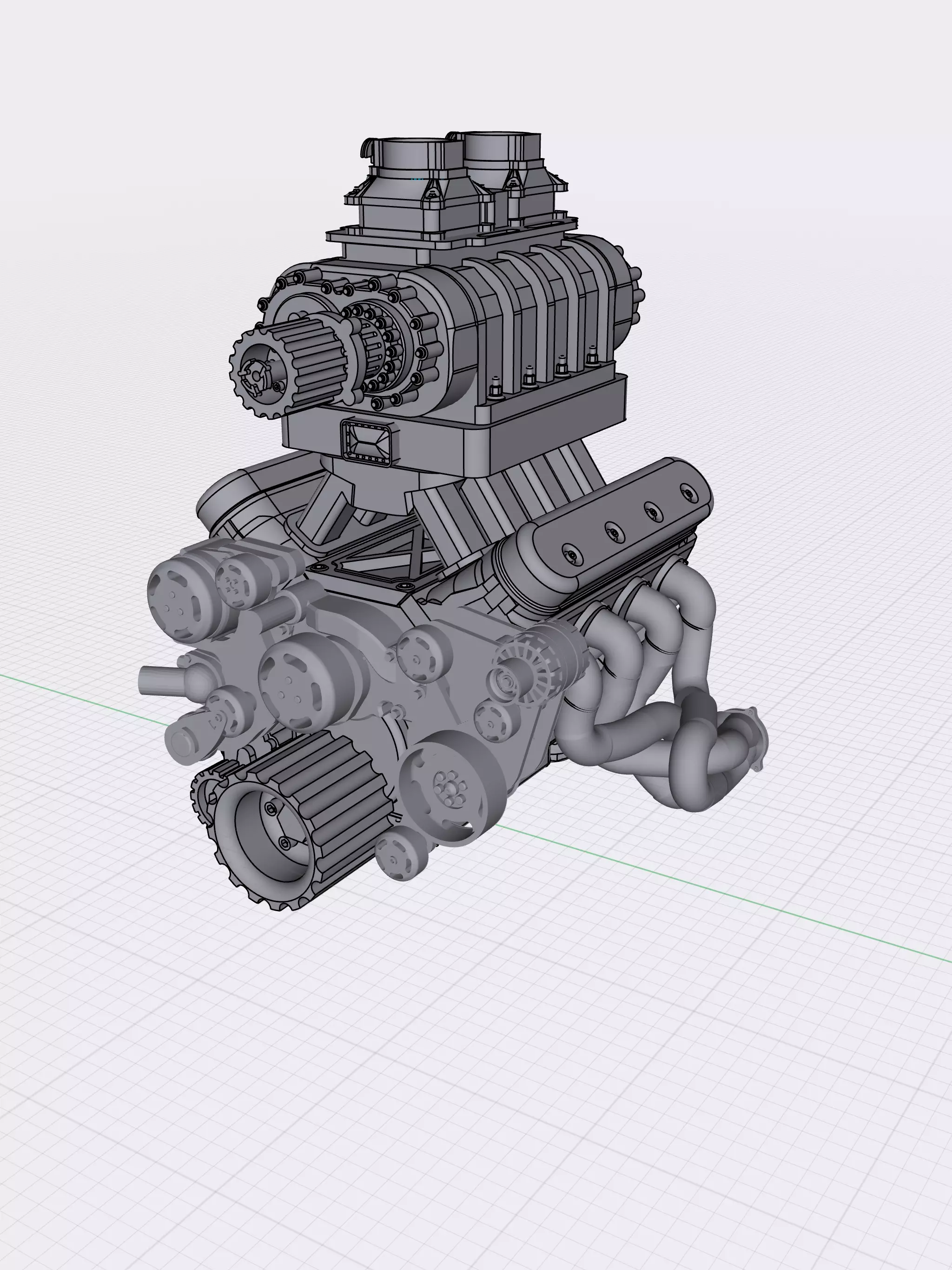 Roots Blown LSX with accessories 8 71 blower 3D print model_0