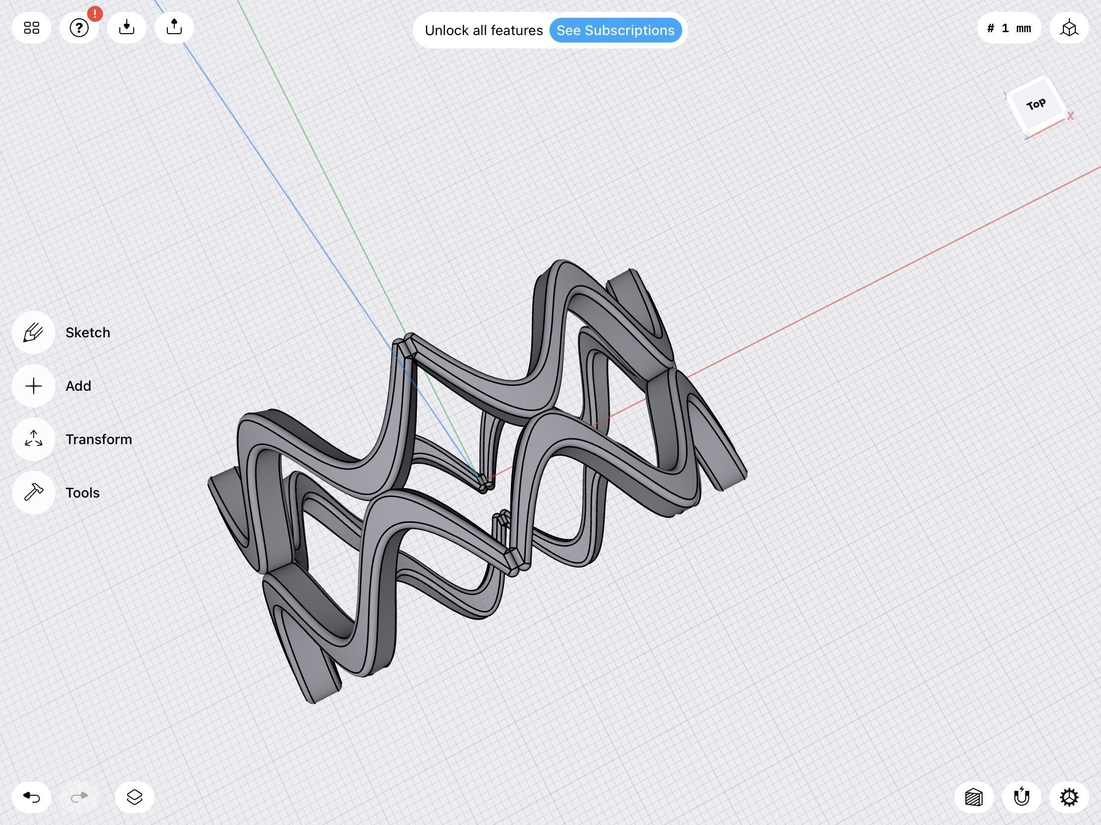 Wavy bangle 55mm stl 3D print model_3