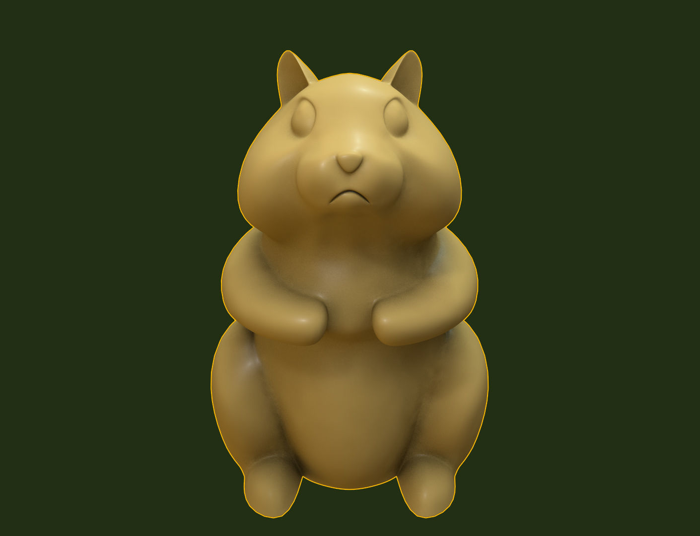 hamster golden 3D print model_1