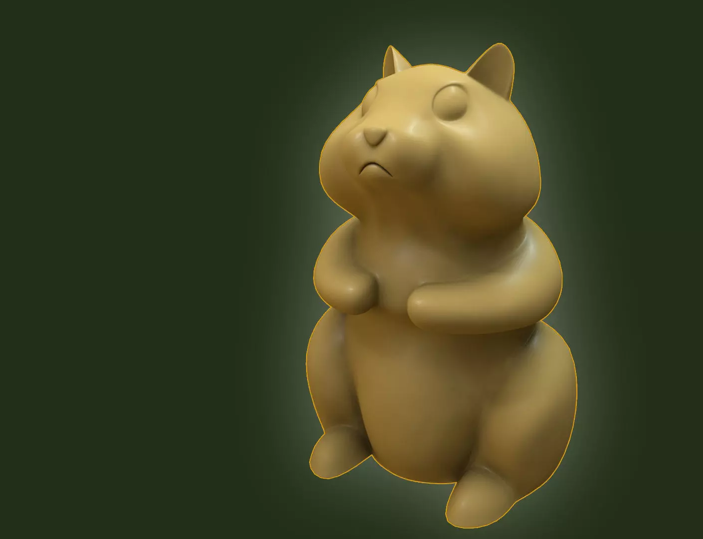 hamster golden 3D print model_0