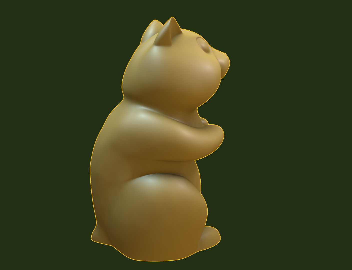 hamster golden 3D print model_3