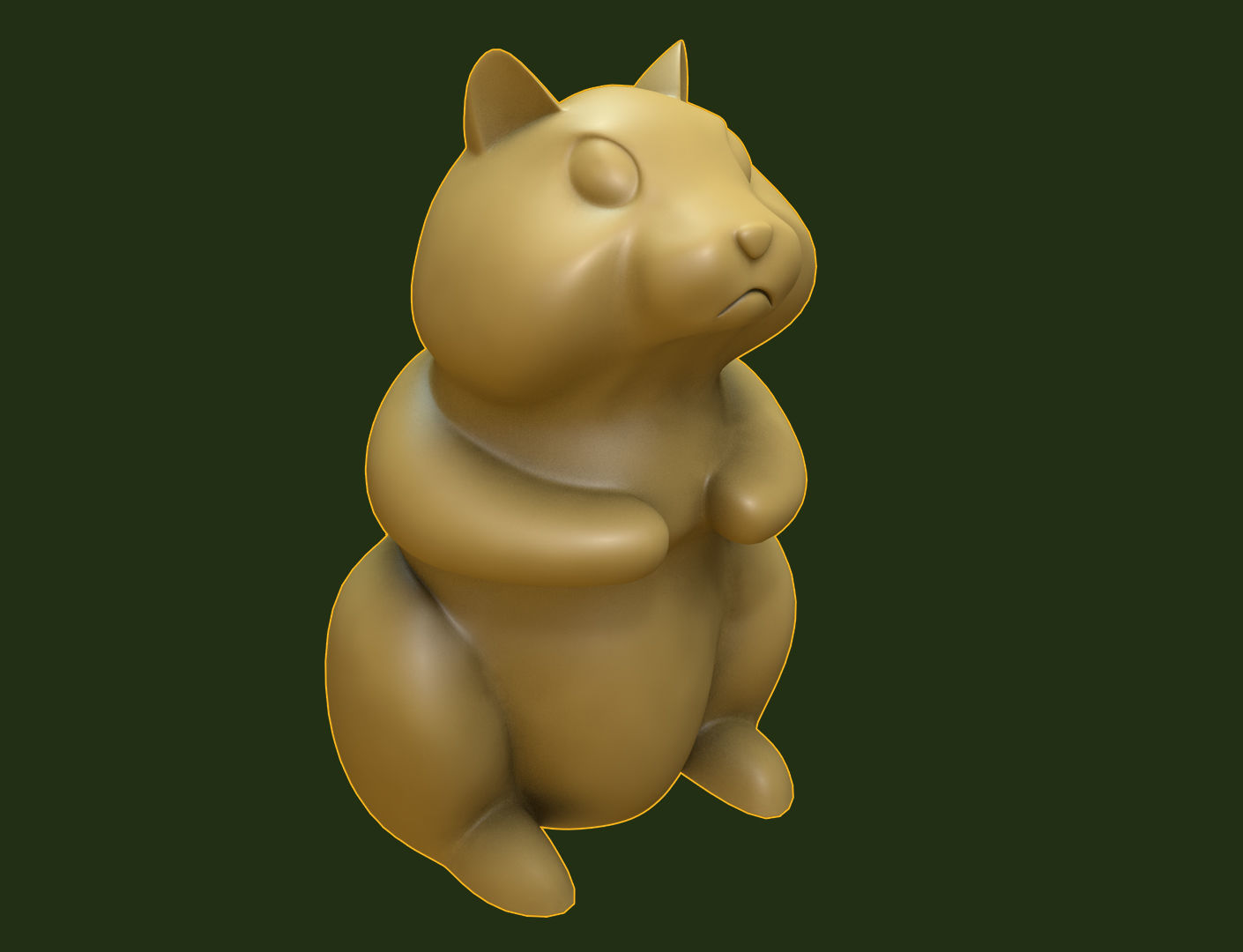 hamster golden 3D print model_2