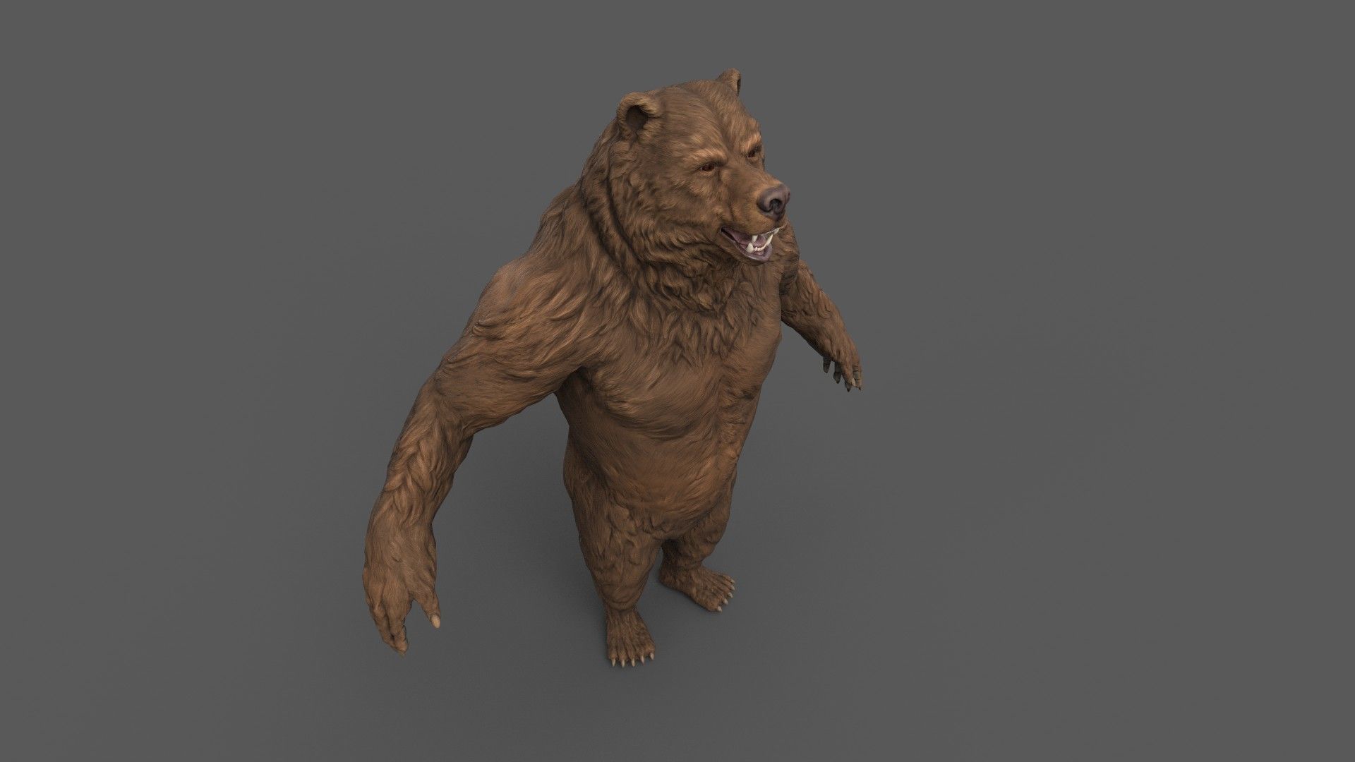 Bear Creature Game Ready Low-poly 3D model_3