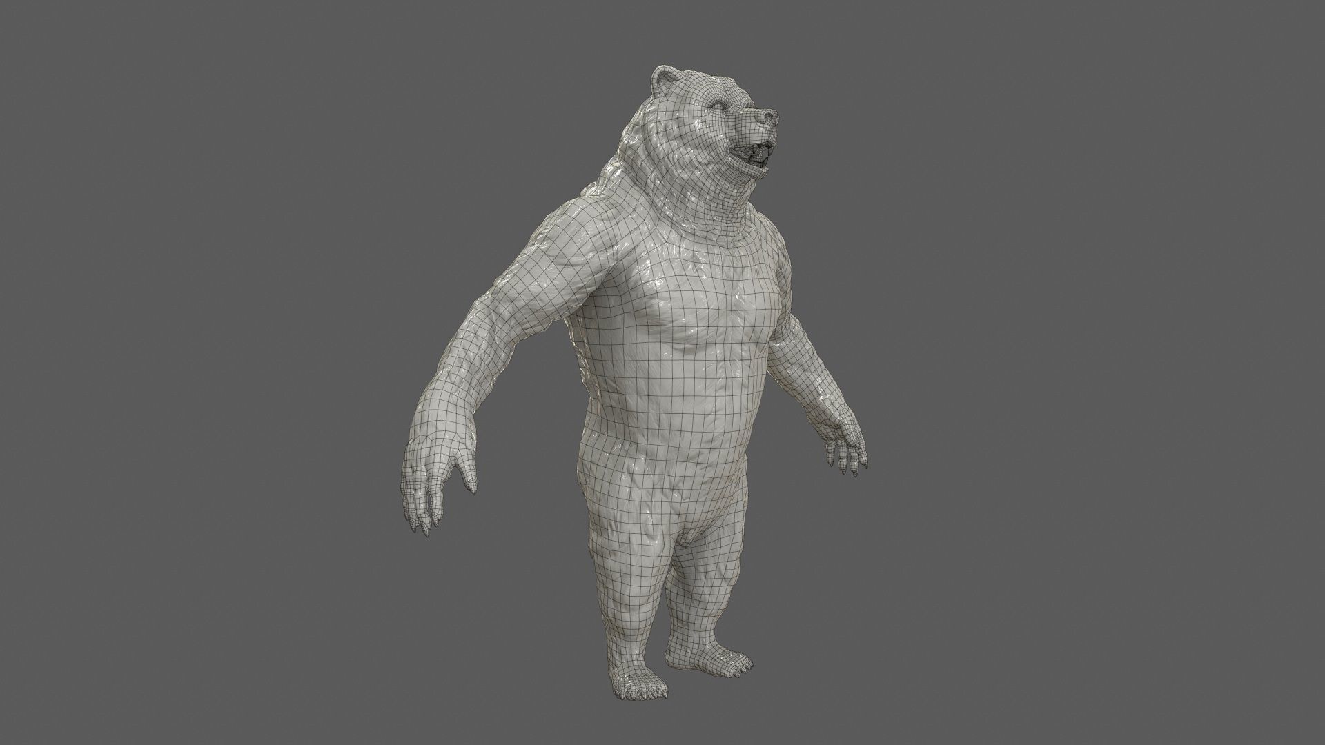 Bear Creature Game Ready Low-poly 3D model_13
