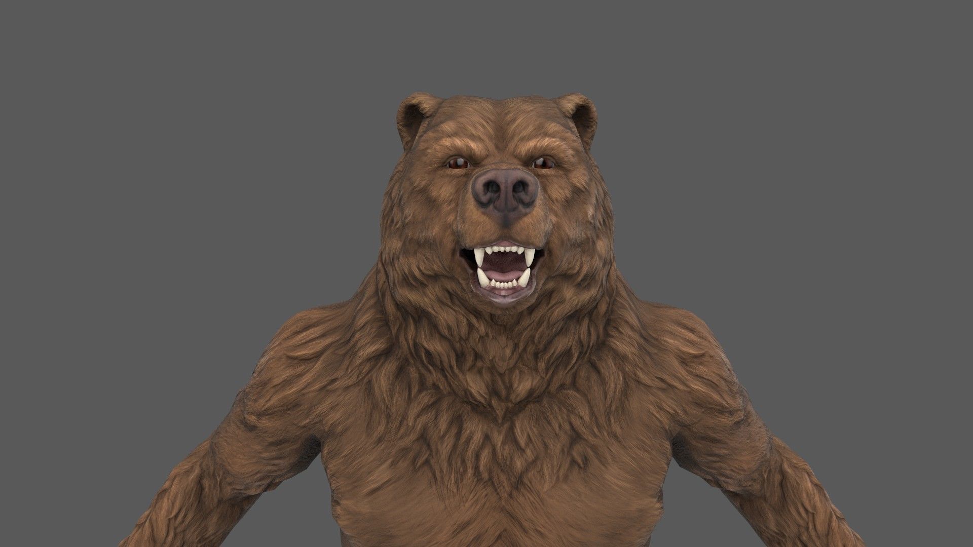 Bear Creature Game Ready Low-poly 3D model_8