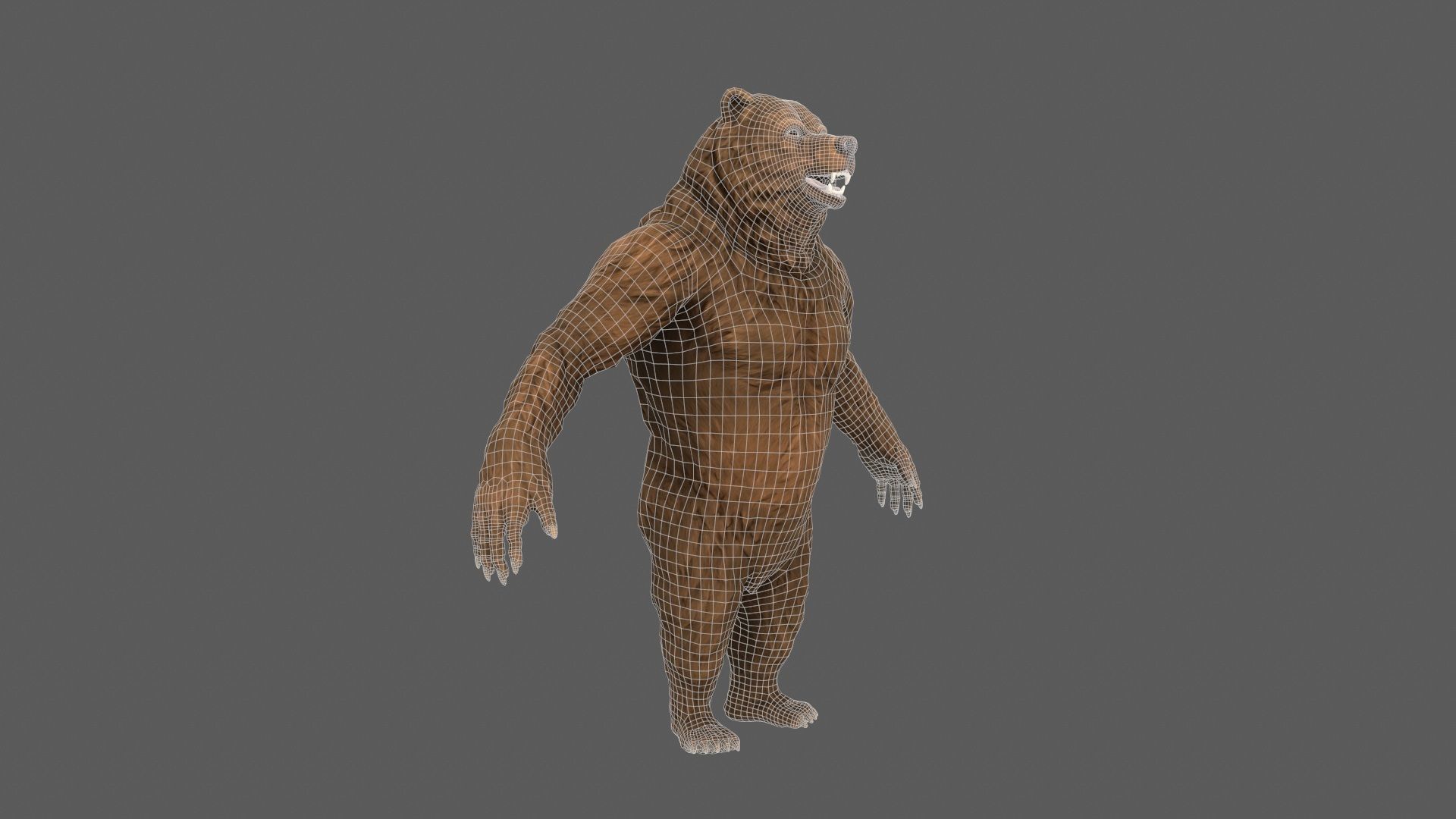 Bear Creature Game Ready Low-poly 3D model_15