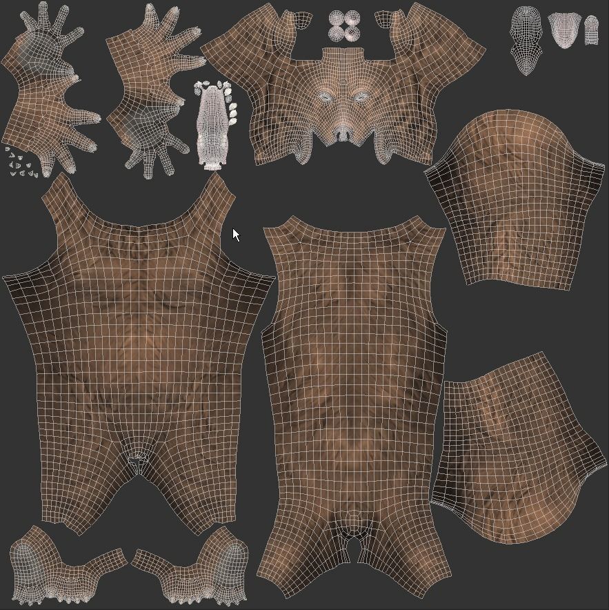 Bear Creature Game Ready Low-poly 3D model_11