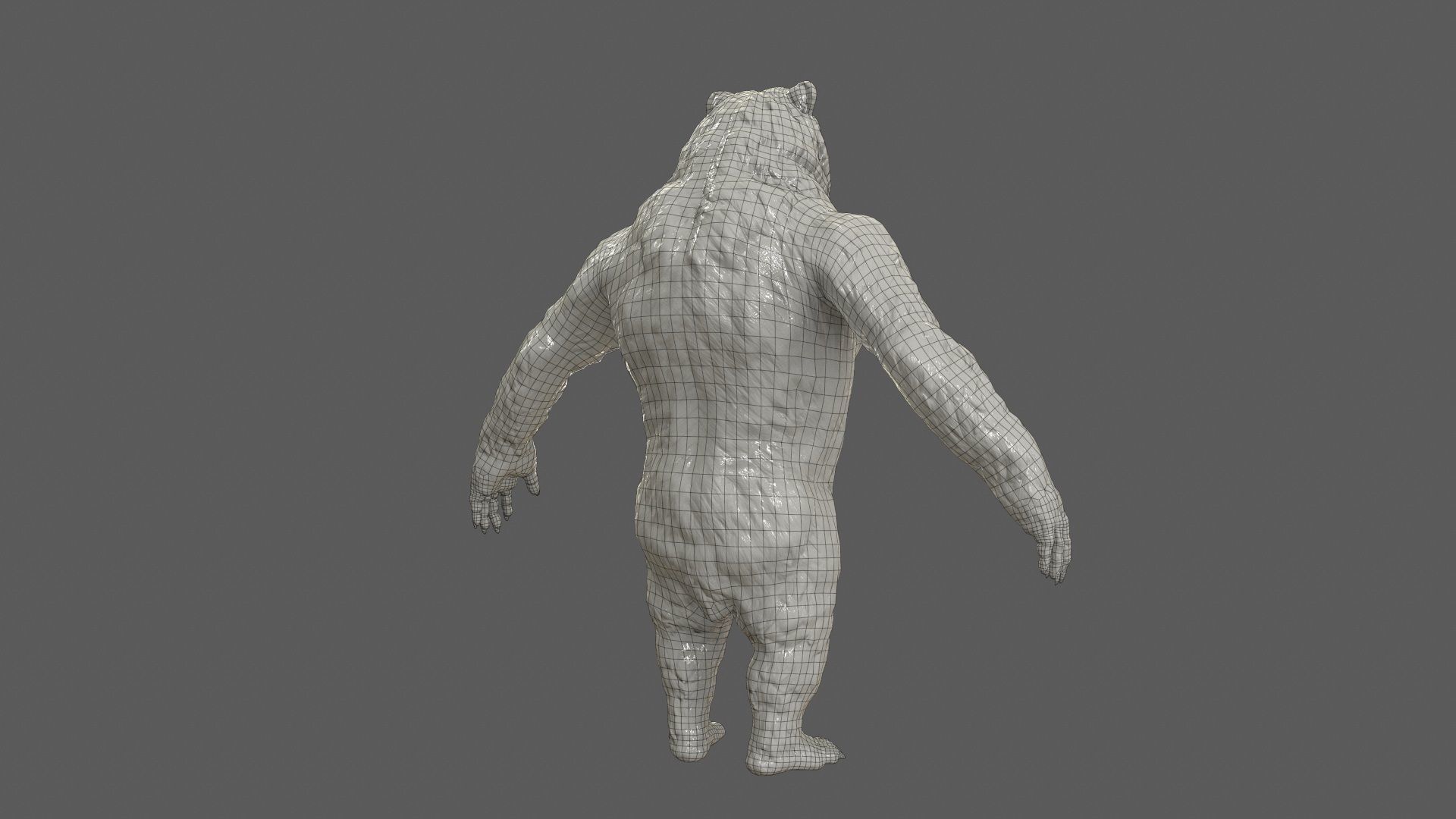 Bear Creature Game Ready Low-poly 3D model_14