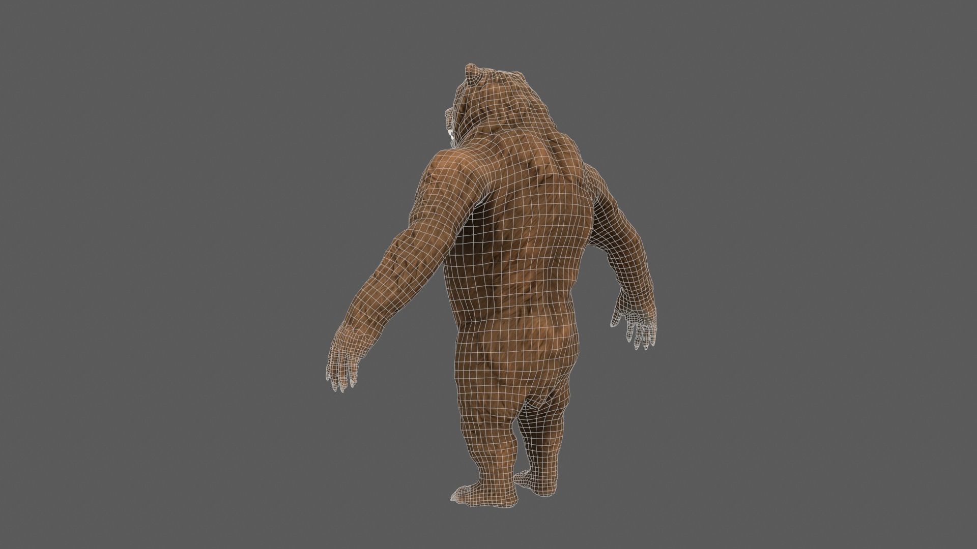 Bear Creature Game Ready Low-poly 3D model_16