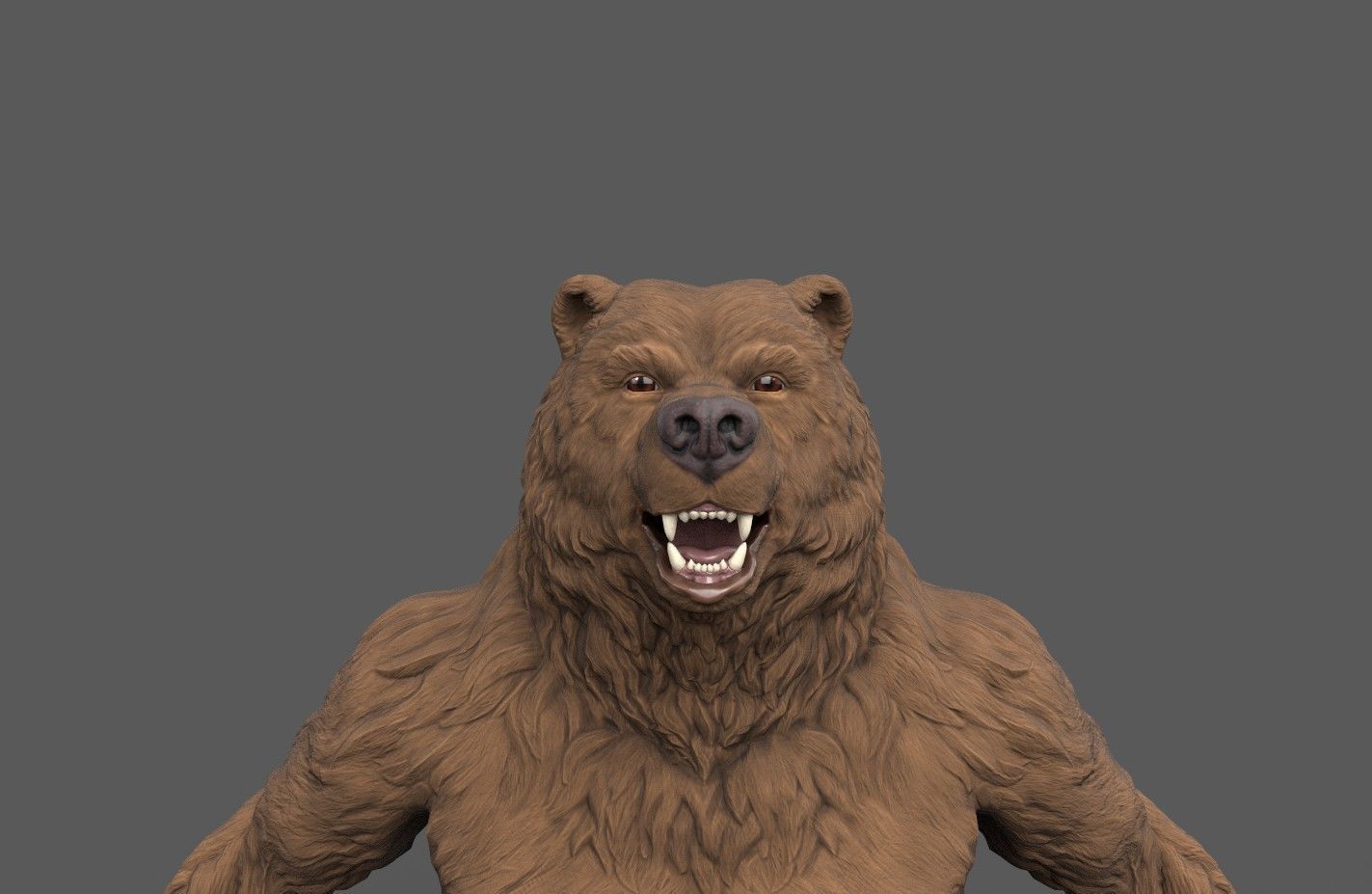 Bear Creature Game Ready Low-poly 3D model_12