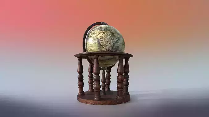 Globe world map PBR low-poly 3D model Low-poly 3D model