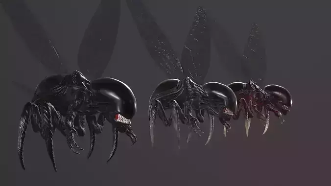 Bug 2 alien creature Low-poly 3D model