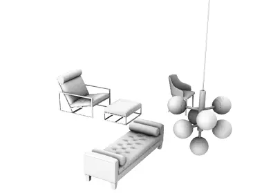 SEATING COLLECTION living room with chairs and lamp Free 3D model
