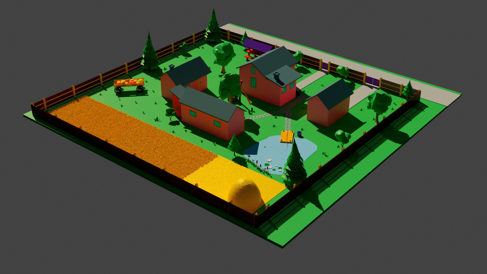 village simpsons house Low-poly 3D model_4