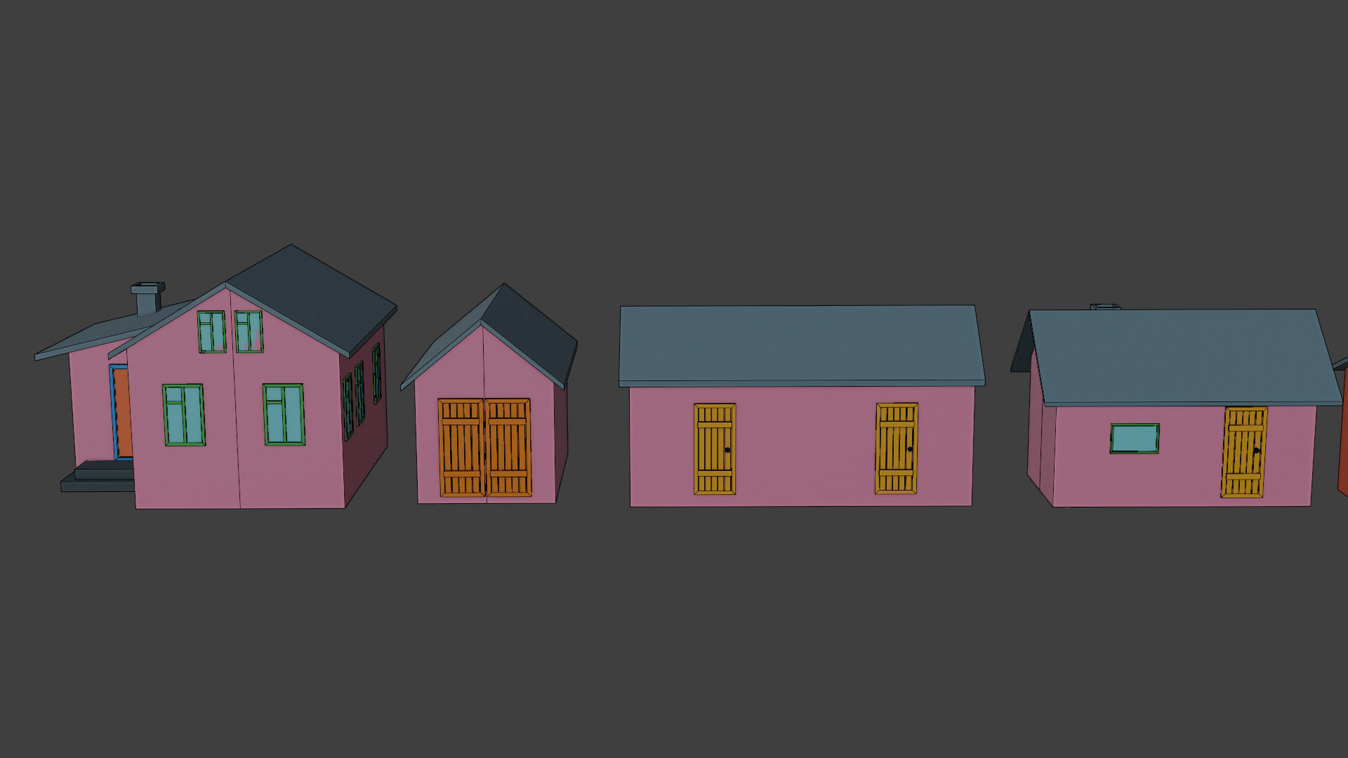 village simpsons house Low-poly 3D model_17