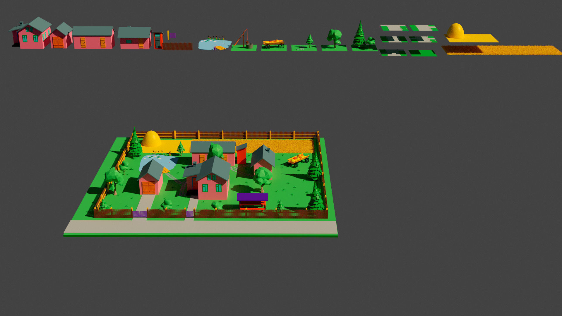 village simpsons house Low-poly 3D model_1