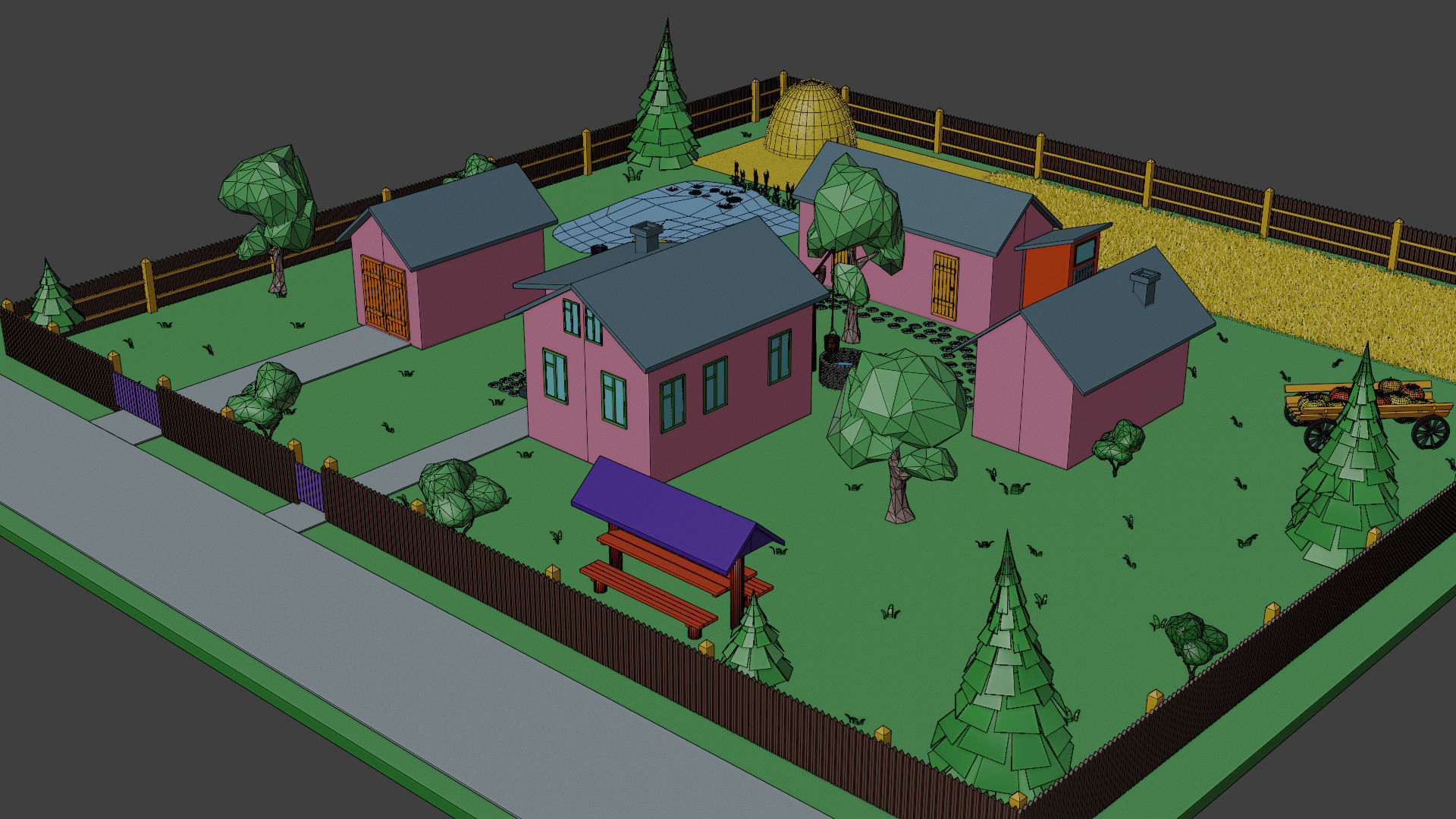 village simpsons house Low-poly 3D model_16