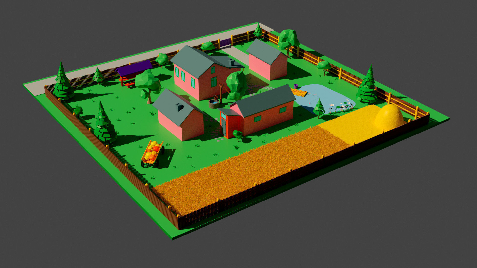 village simpsons house Low-poly 3D model_3