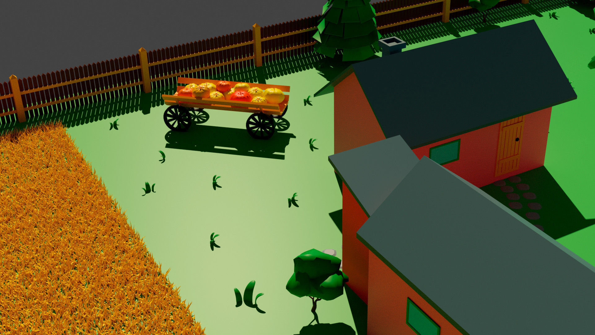 village simpsons house Low-poly 3D model_5