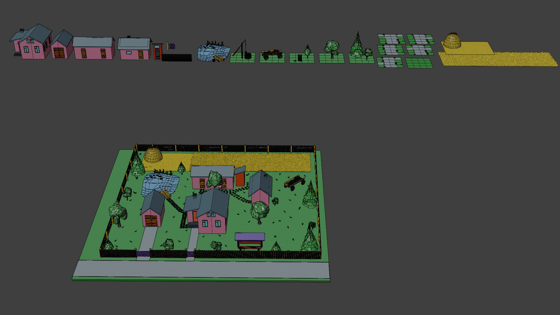 village simpsons house Low-poly 3D model_15