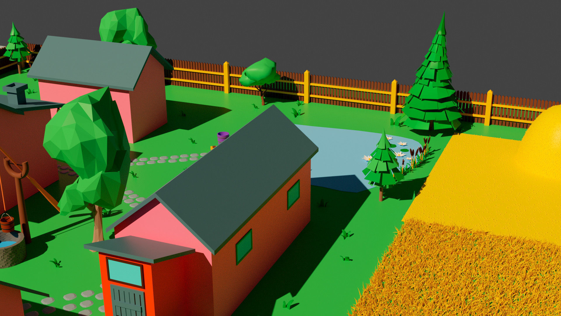 village simpsons house Low-poly 3D model_6