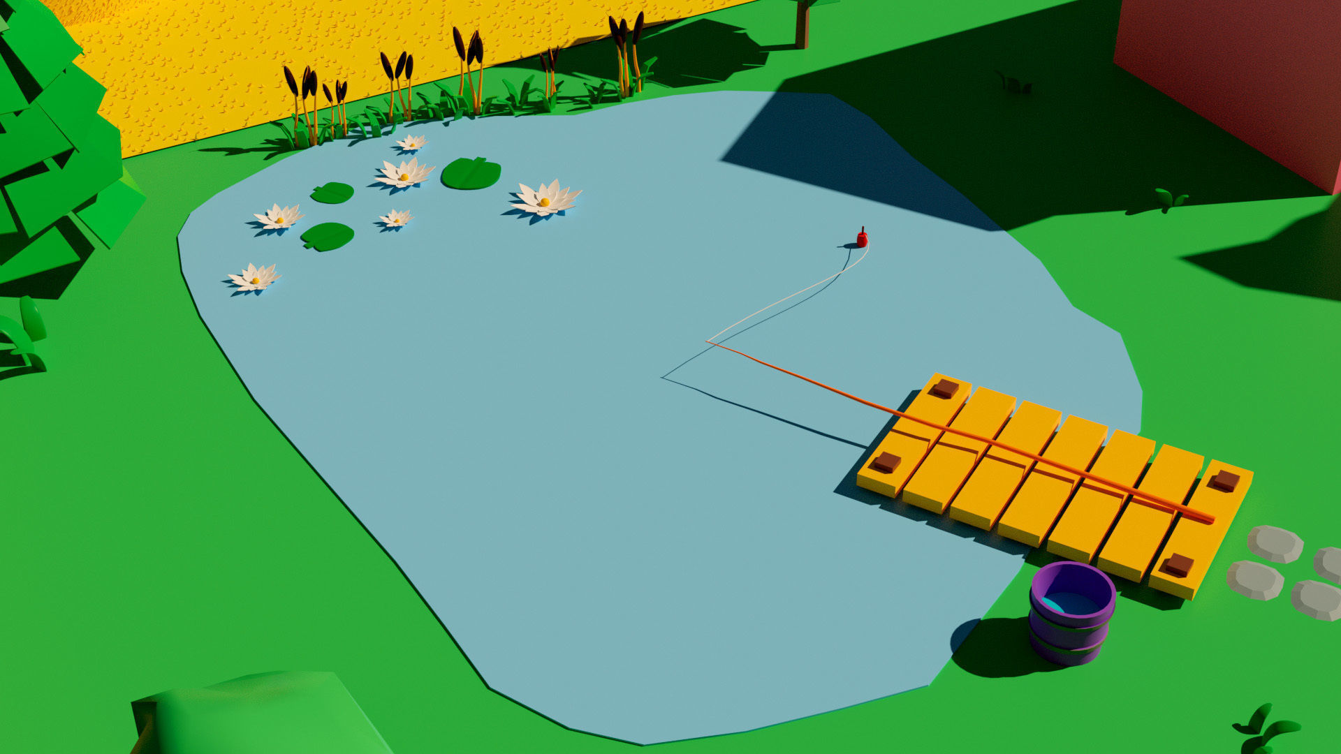 village simpsons house Low-poly 3D model_8