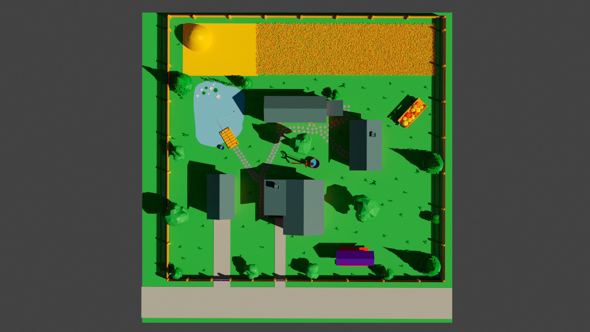 village simpsons house Low-poly 3D model_9