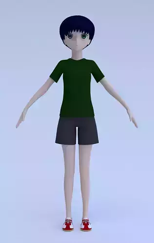 Anime girl in casual clothes