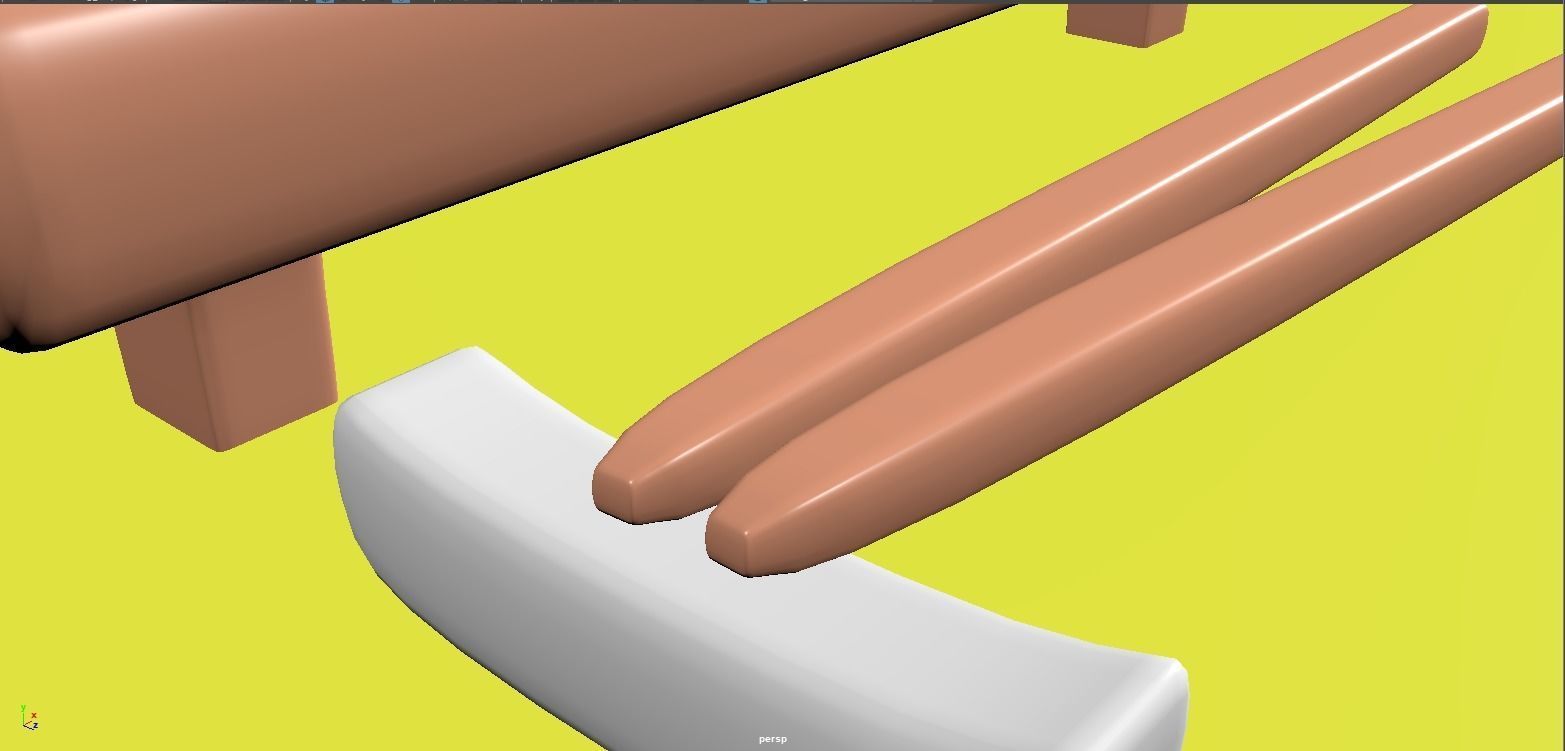 Sushi musical instrument with sticks and chopsticks Low-poly 3D model_1