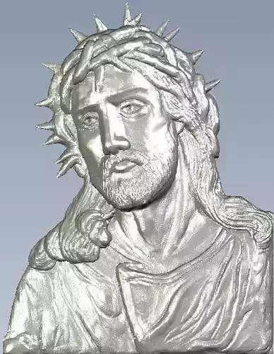 Jesus head relief 3D print model