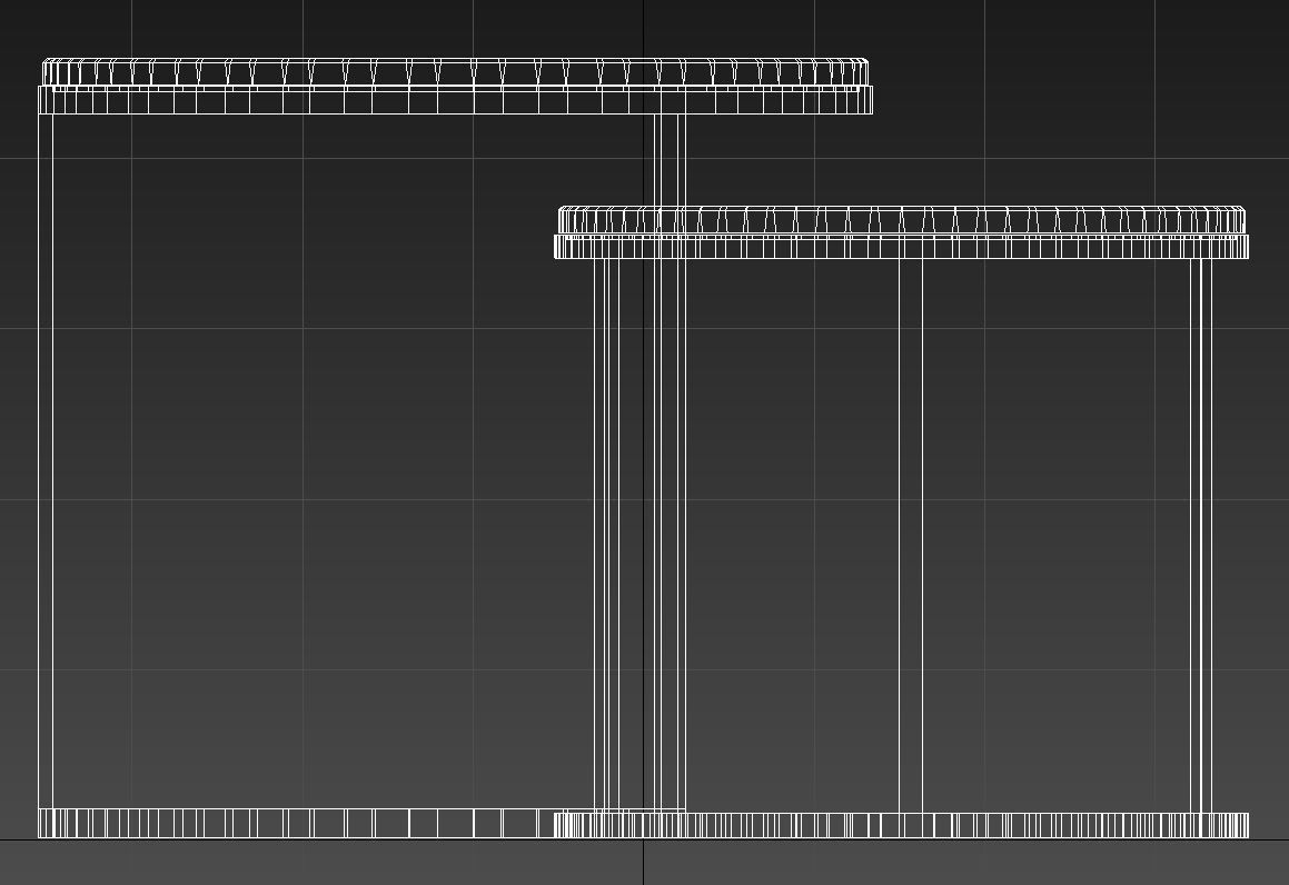 Golden circular twin tables 3D model_13