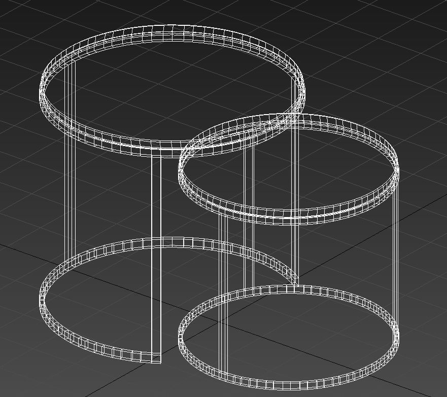 Golden circular twin tables 3D model_10