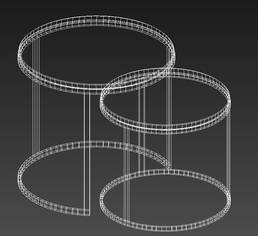 Golden circular twin tables 3D model_11