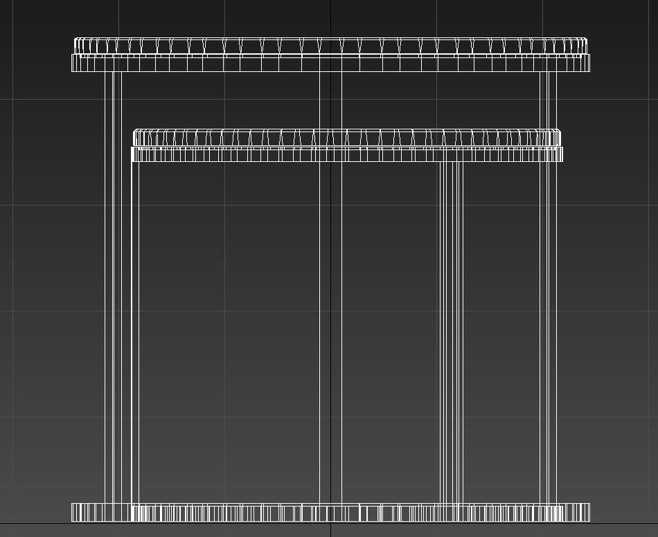 Golden circular twin tables 3D model_12