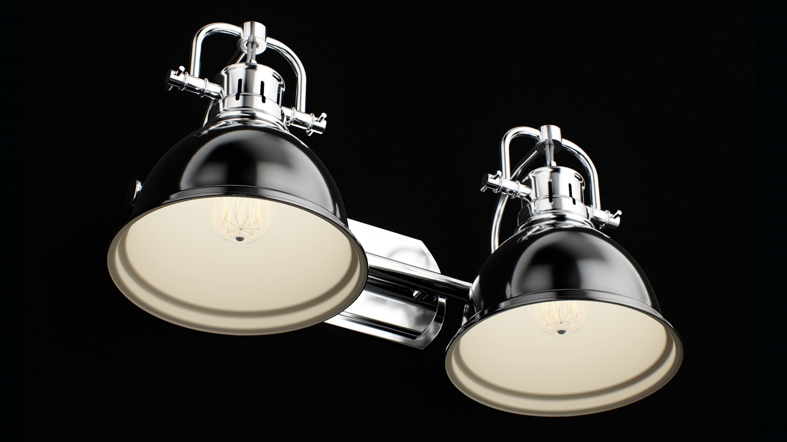  Golden Lighting 3602 BA2 Chrome Black 3D model_8