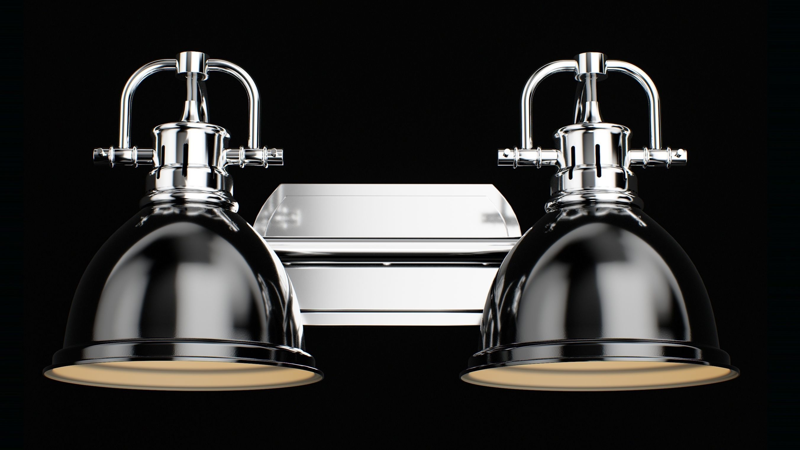  Golden Lighting 3602 BA2 Chrome Black 3D model_2