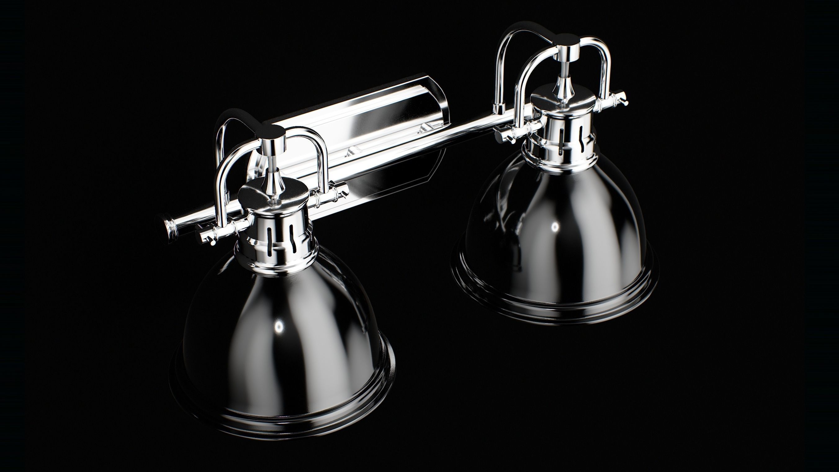  Golden Lighting 3602 BA2 Chrome Black 3D model_4