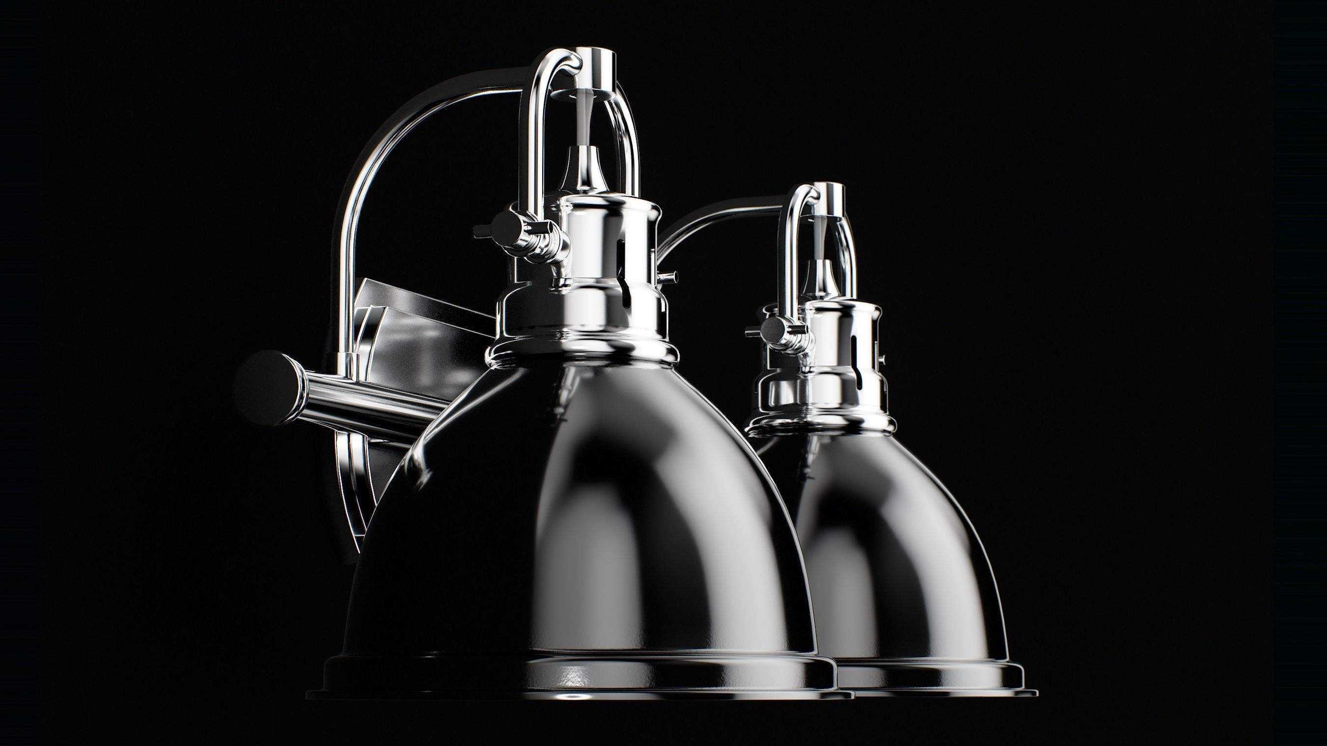  Golden Lighting 3602 BA2 Chrome Black 3D model_6