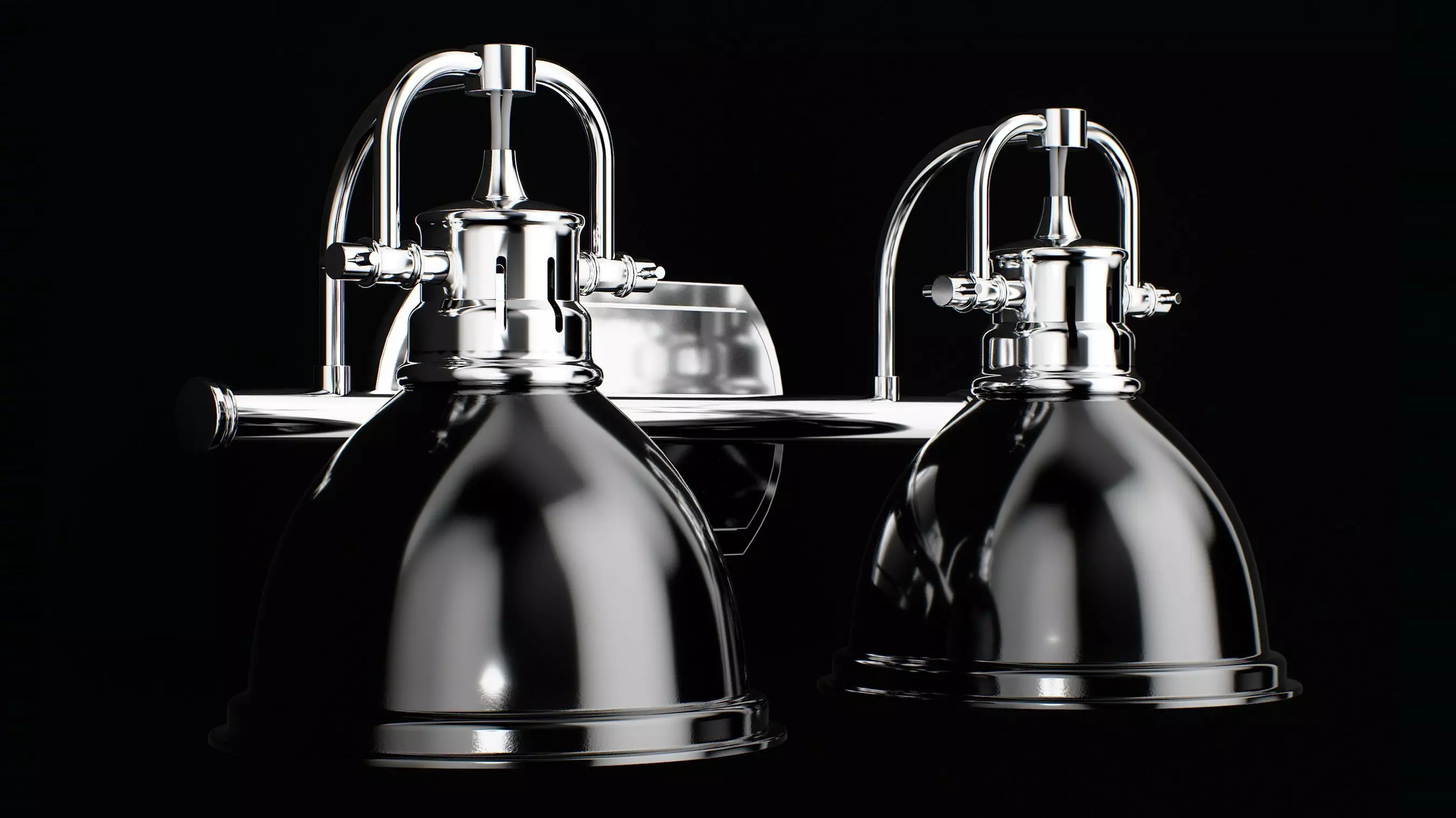  Golden Lighting 3602 BA2 Chrome Black 3D model_0