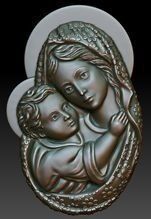 Jesus and Maria head relief  3D print model_6