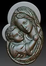 Jesus and Maria head relief  3D print model_0