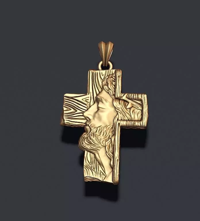 Jesus cross pendant 3D print model_0